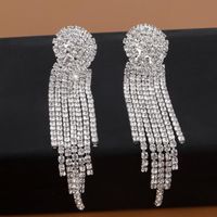 2022 New Fashion Elegant Long Fringe Rhinestone Inlaid Earrings main image 1