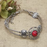 Pulsera De Aleación Con Accesorios De Adorno Étnico Y Anillo De Pulsera De Plata Para Mujer main image 4