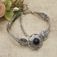 Pulsera De Aleación Con Accesorios De Adorno Étnico Y Anillo De Pulsera De Plata Para Mujer sku image 1