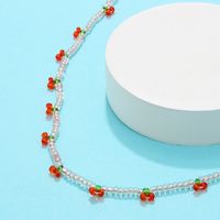 New Fashion Elegant Clavicle Chain Transparent Handmade Beaded Cherry Necklace main image 2