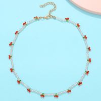 New Fashion Elegant Clavicle Chain Transparent Handmade Beaded Cherry Necklace main image 3