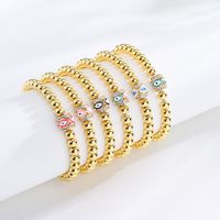 Nouveau Style De Cuivre 18k Or Placage Baisse Huile Zircon Perles Oeil De Diable Bracelet main image 1