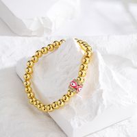 New Style Copper 18k Gold Plating Drop Oil Zircon Devil's Eye Beads Bracelet main image 4