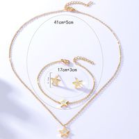 201 Stainless Steel 18K Gold Plated Fashion Plating Star Zircon Bracelets Earrings Necklace main image 3