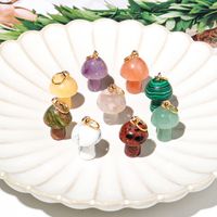 Natural Crystal Small Mushroom Pendant Agate Semi-precious Stone Ore Diy Necklace Ornament Wholesale main image 6