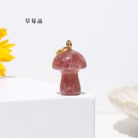 Natural Crystal Small Mushroom Pendant Agate Semi-precious Stone Ore Diy Necklace Ornament Wholesale sku image 1