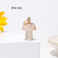 Natural Crystal Small Mushroom Pendant Agate Semi-precious Stone Ore Diy Necklace Ornament Wholesale sku image 15