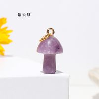 Natural Crystal Small Mushroom Pendant Agate Semi-precious Stone Ore Diy Necklace Ornament Wholesale sku image 14