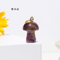 Natural Crystal Small Mushroom Pendant Agate Semi-precious Stone Ore Diy Necklace Ornament Wholesale sku image 16