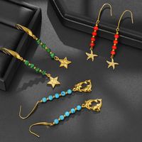 Vintage Style Star Knitting 201 Stainless Steel Stainless Steel No Inlaid 18K Gold Plated Ear Studs main image 2