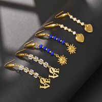 Vintage Style Star Knitting 201 Stainless Steel Stainless Steel No Inlaid 18K Gold Plated Ear Studs main image 1