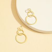 Fashion Simple Stitching Circle Female One-pair Alloy Earrings main image 2