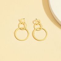 Fashion Simple Stitching Circle Female One-pair Alloy Earrings main image 3