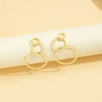 Fashion Simple Stitching Circle Female One-pair Alloy Earrings sku image 1