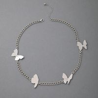 New Fashion Simple Butterfly Silver Animal Metal Clavicle Chain Alloy Necklace main image 2