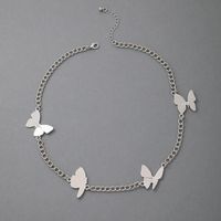 Nueva Moda Simple Mariposa Plata Animal Metal Clavícula Cadena Aleación Collar main image 2