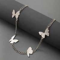 New Fashion Simple Butterfly Silver Animal Metal Clavicle Chain Alloy Necklace main image 4