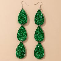 Fashion New Green Sequins Ear Hook Geometric Stars Alloy Earrings main image 3