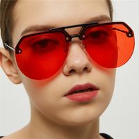 Korean Big Frame Trend Half Frame Sunglasses Hip Hop Trend Sunglasses Wholesale sku image 6