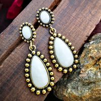Wholesale Jewelry 1 Pair Classical Water Drop Alloy Turquoise Earrings main image 1
