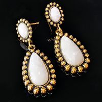 Wholesale Jewelry 1 Pair Classical Water Drop Alloy Turquoise Earrings main image 2