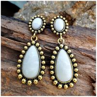 Wholesale Jewelry 1 Pair Classical Water Drop Alloy Turquoise Earrings main image 3