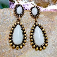 Wholesale Jewelry 1 Pair Classical Water Drop Alloy Turquoise Earrings main image 4