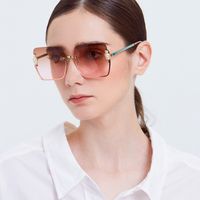 Square Pearl Metal Sunglasses Half Frame Retro Sunglasses Wholesale sku image 9