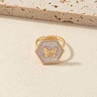 Drip Glazed Butterfly Decor Adjustable Ring main image 3