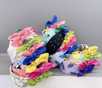 Children's Fabric Floral Fruit Colorful Bowknot Wide-sided Sponge Headband main image 4