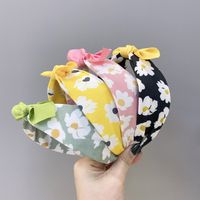 Children's Fabric Floral Fruit Colorful Bowknot Wide-sided Sponge Headband main image 3