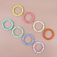 Popular Fashion Colorful Acrylic Color Stretch Resin Beads Cuff Bracelets main image 1