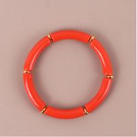 Popular Fashion Colorful Acrylic Color Stretch Resin Beads Cuff Bracelets sku image 8