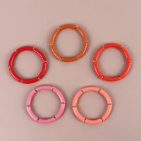 Popular Fashion Colorful Acrylic Color Stretch Resin Beads Cuff Bracelets main image 6