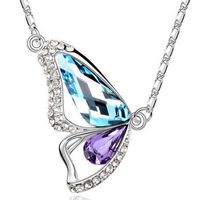 New Fashion Pendant Butterfly Wing Shape Inlaid Rhinestone Alloy Necklace main image 3