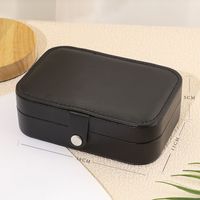 Simple Fashion Solid Color Double Layer Pu Leather Jewelry Box sku image 1