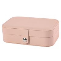 Simple Fashion Solid Color Double Layer Pu Leather Jewelry Box main image 2