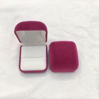 Fashion Solid Color Flannel Earrings Packing Jewelry Box Wholesale sku image 6