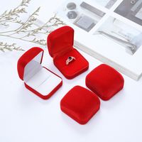 Fashion Solid Color Flannel Earrings Packing Jewelry Box Wholesale main image 3