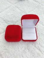 Fashion Solid Color Flannel Earrings Packing Jewelry Box Wholesale sku image 1