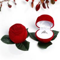 Mode Boutique Rose Geformt Perianth Zweige Ring Box Flanell Beflockung main image 5