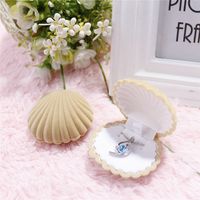 Cute Starfish Crown Shell Flannel Jewelry Boxes sku image 4