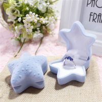 Cute Starfish Crown Shell Flannel Jewelry Boxes sku image 12