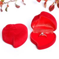 Wholesale Geometric Heart Shaped Flower Jewelry Packaging Velvet Box main image 3