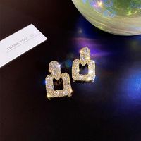 Elegant Alloy Geometric Earrings Shopping Inlay Rhinestones Drop Earrings As Picture main image 3