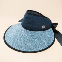 Straw Summer Big Brim Visor Peaked Sun-proof Hat sku image 1