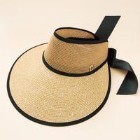 Stroh Sommer Große Krempe Visier Erreichte Sun-proof Hut sku image 5
