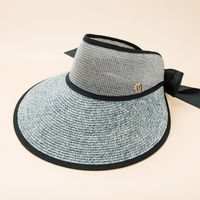 Straw Summer Big Brim Visor Peaked Sun-proof Hat sku image 4