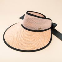 Straw Summer Big Brim Visor Peaked Sun-proof Hat sku image 3