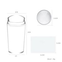 Cover Seal Fully Transparent Handle Sheet Head Silicone Nail Stamp main image 3